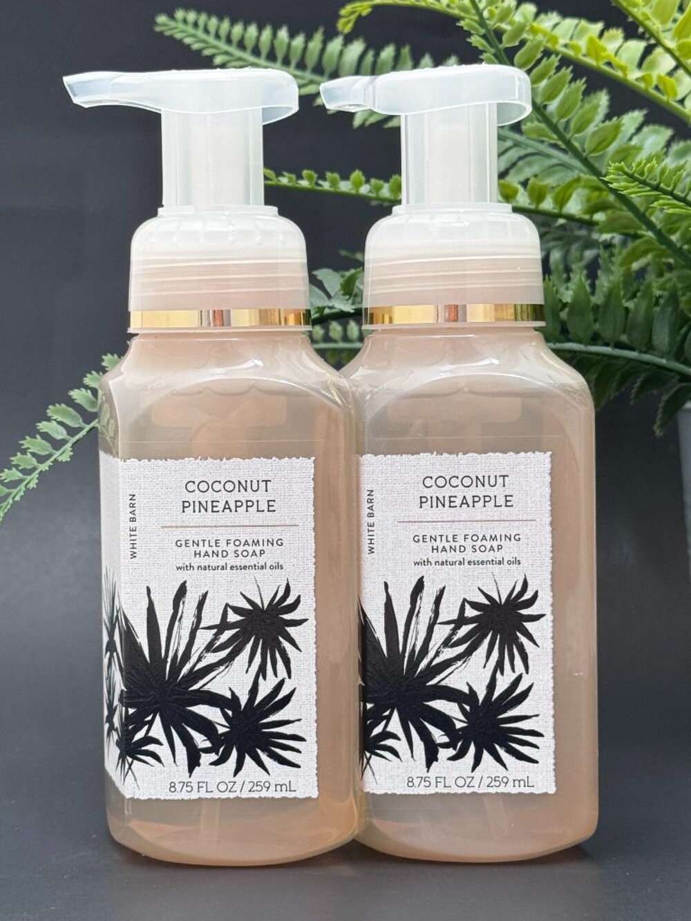 Bath & Body Works BBW White Barn Coconut Pineapple Gentle Foaming Hand Soaps X 2